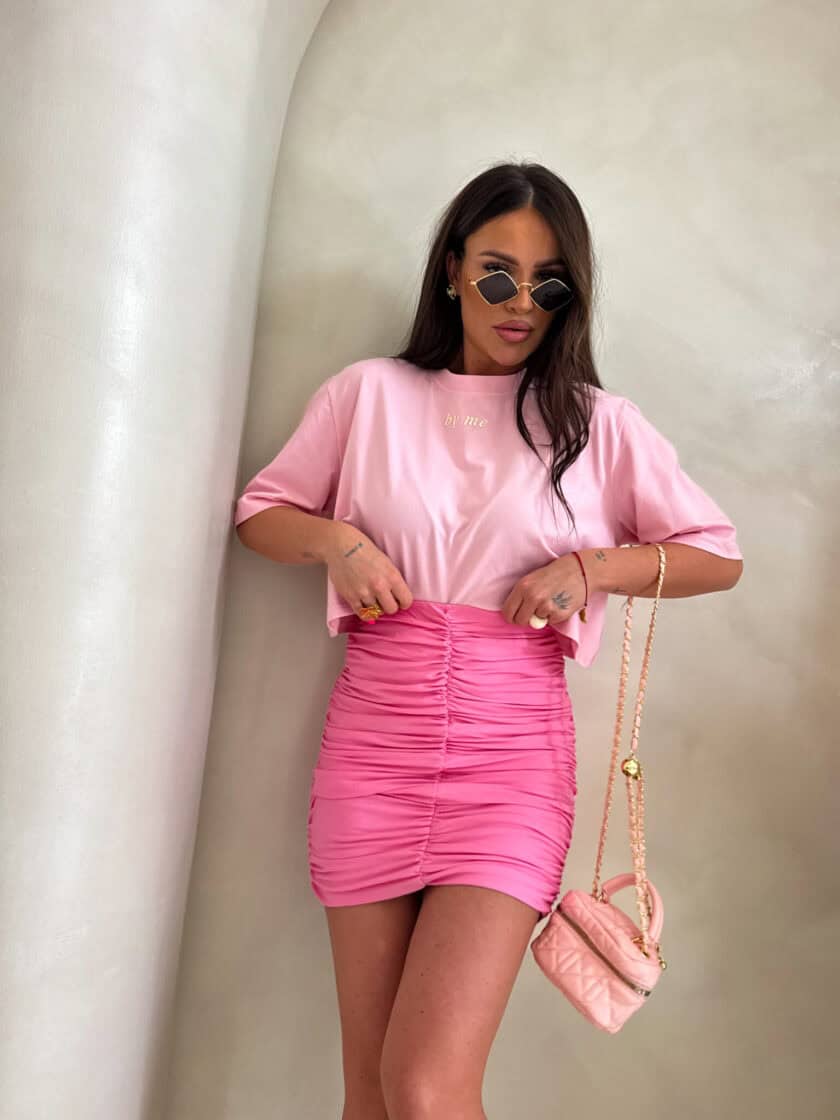 Spódnica MARSZCZONA – różowa - obrazek 8