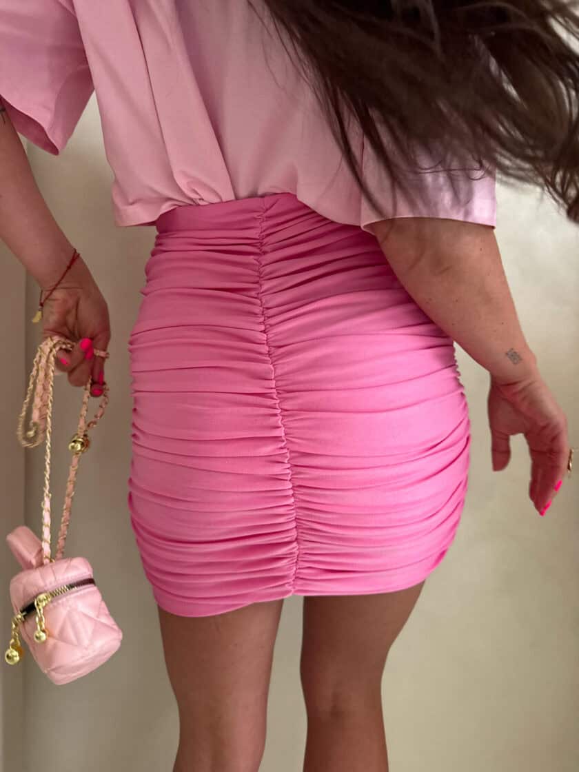 Spódnica MARSZCZONA – różowa