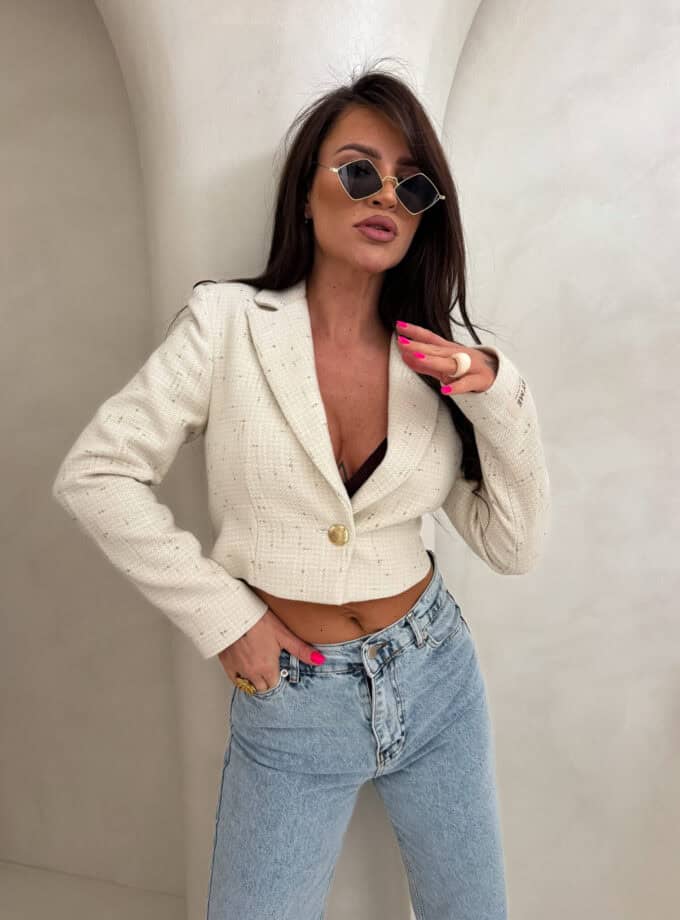 Marynarka SLIM gold - ecru