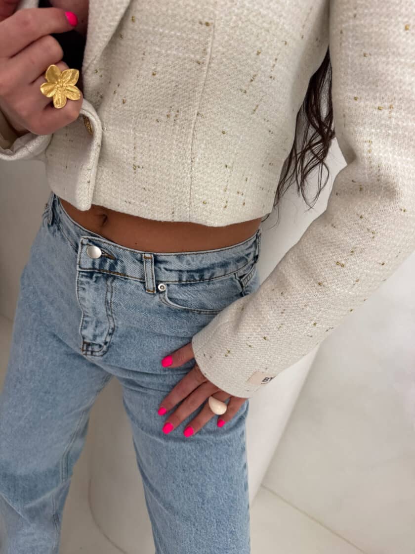 Marynarka SLIM gold - ecru - obrazek 4