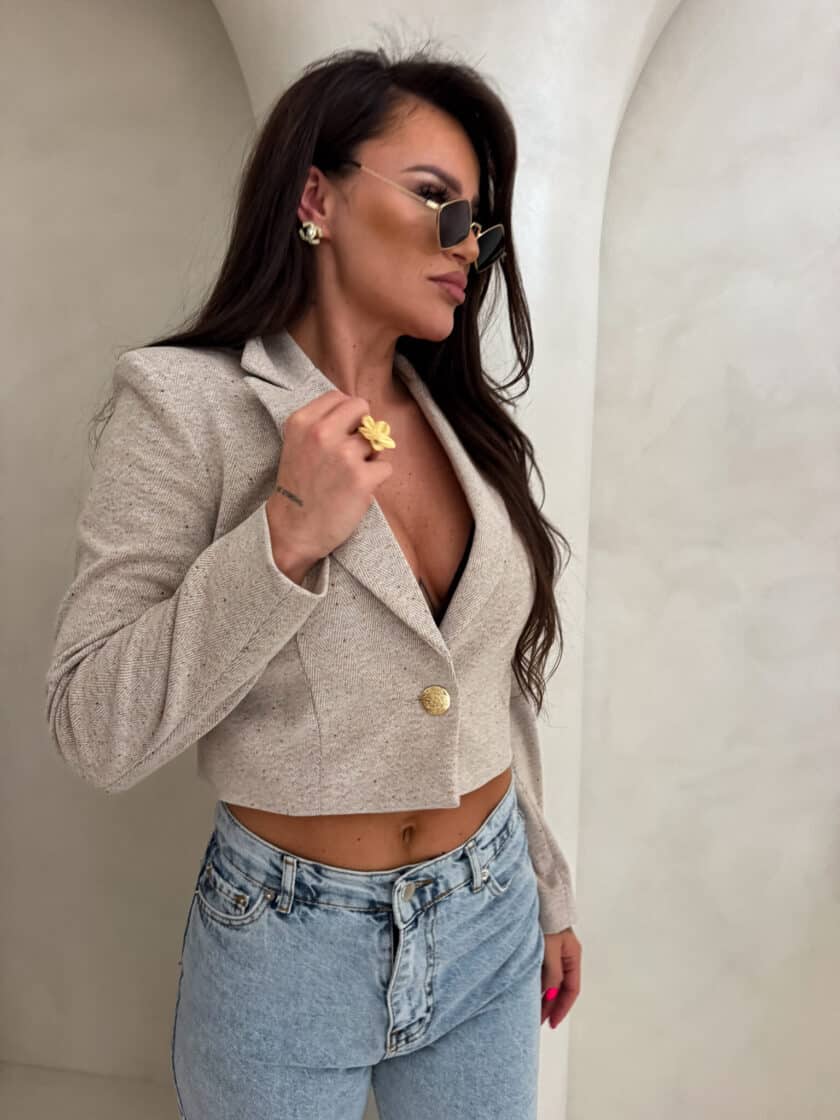 Marynarka SLIM melange - multi - obrazek 5