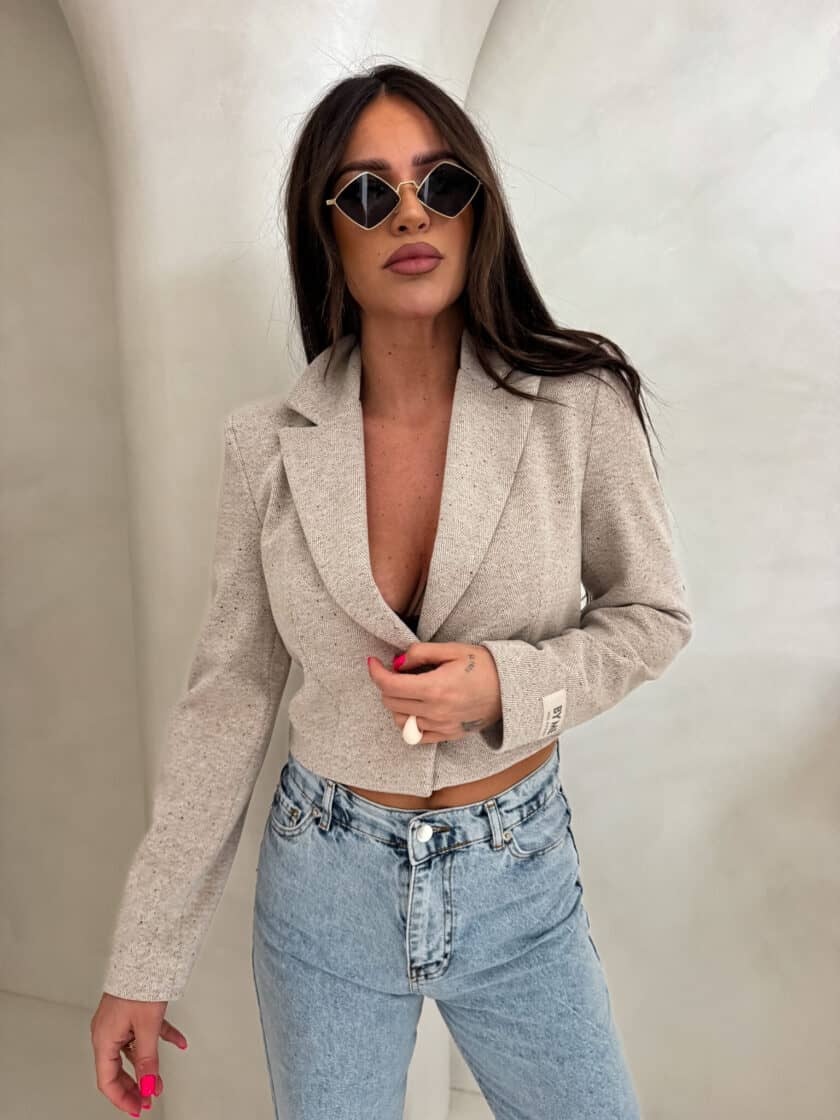 Marynarka SLIM melange - multi - obrazek 6