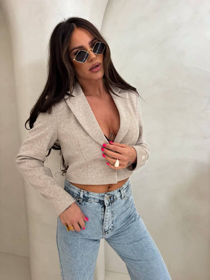 Marynarka SLIM melange - multi - obrazek 7