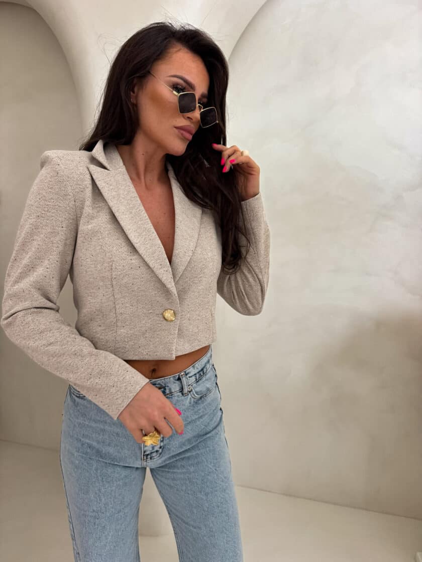 Marynarka SLIM melange - multi - obrazek 11