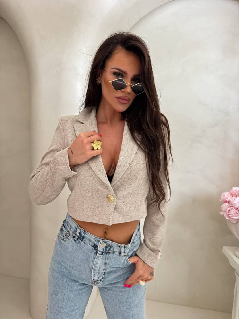 Marynarka SLIM melange - multi - obrazek 12