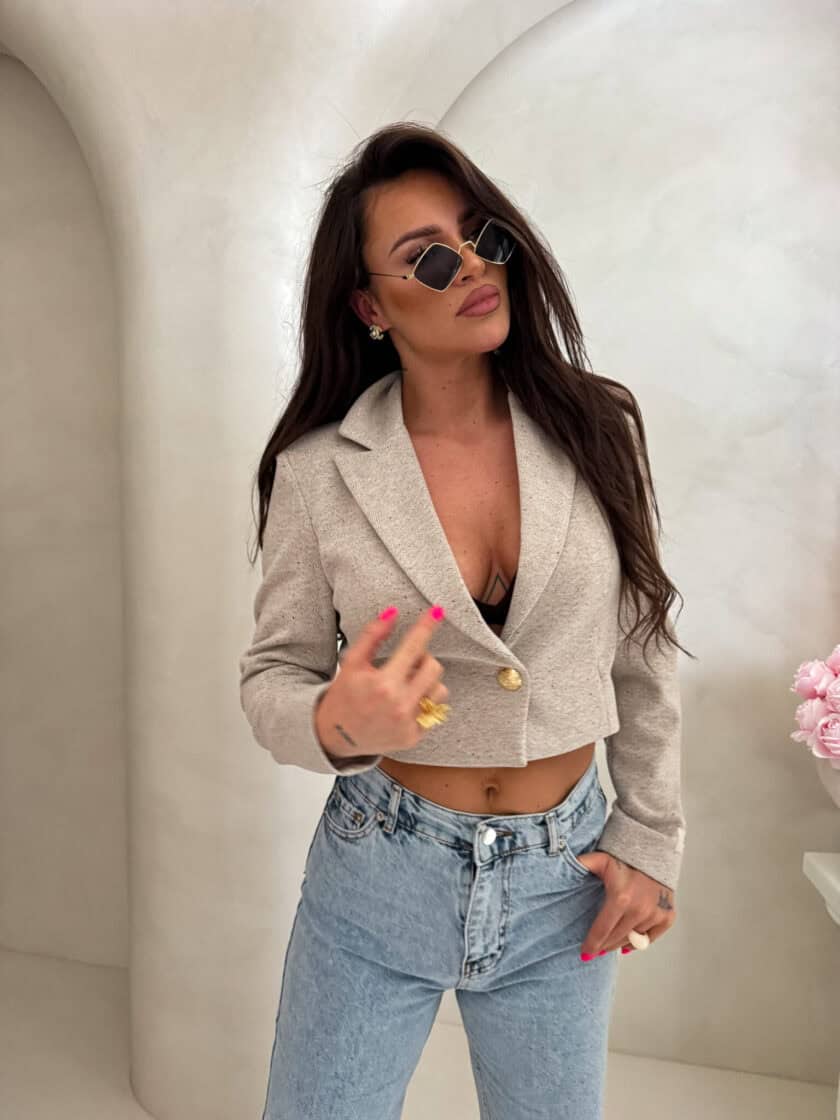 Marynarka SLIM melange - multi - obrazek 9