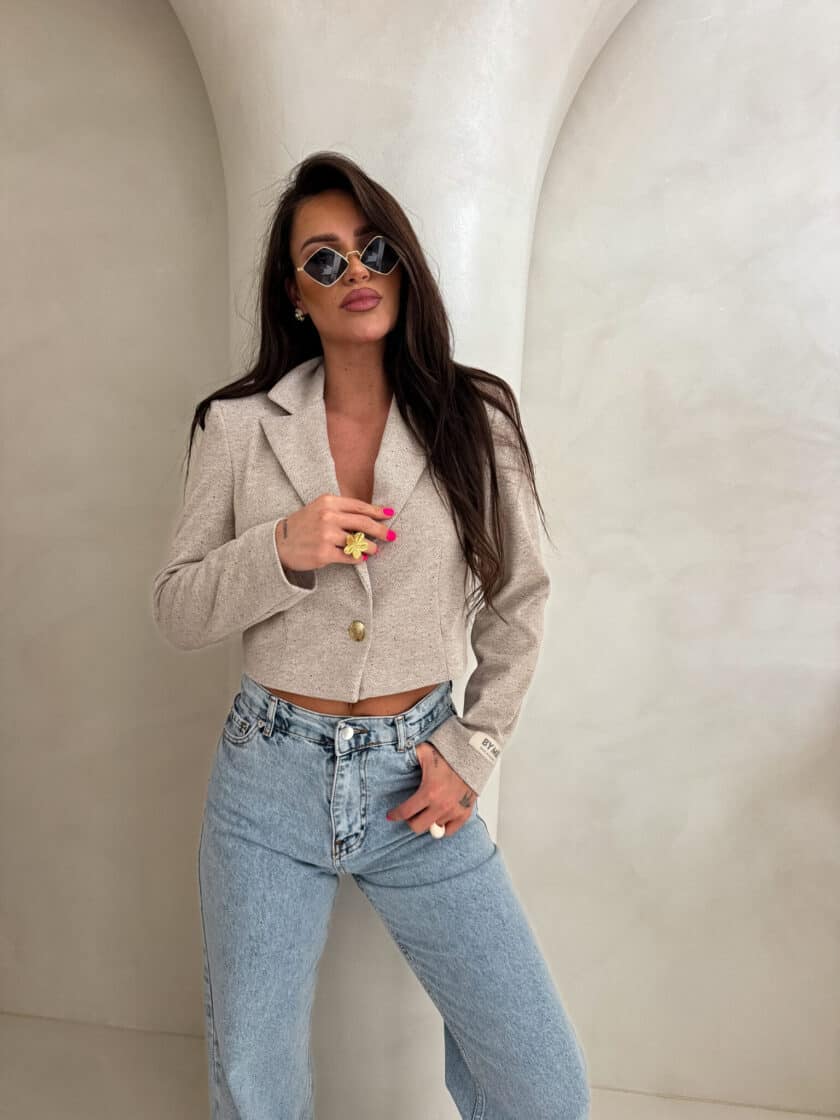 Marynarka SLIM melange - multi - obrazek 13