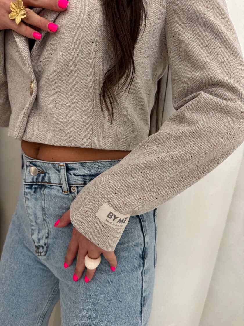 Marynarka SLIM melange - multi - obrazek 4