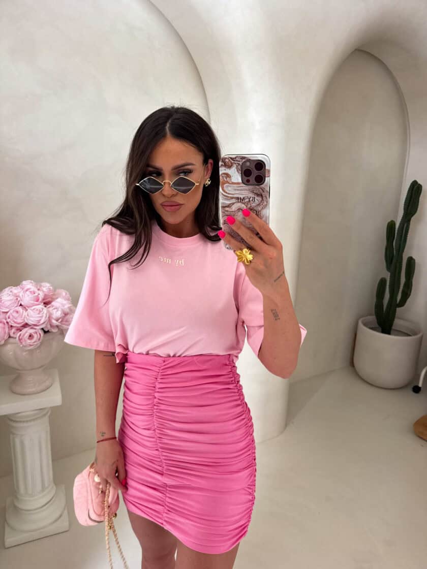 T-shirt pudełkowy ALLO - różowy - obrazek 4