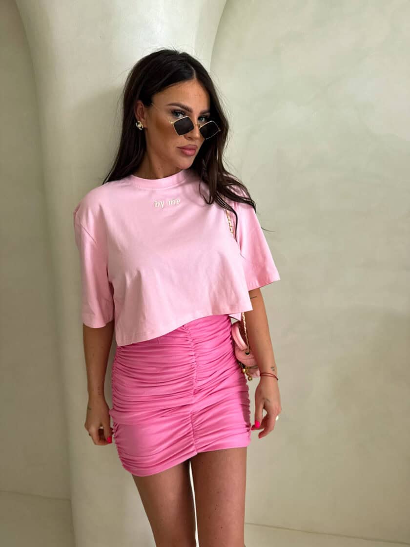 T-shirt pudełkowy ALLO - różowy - obrazek 9