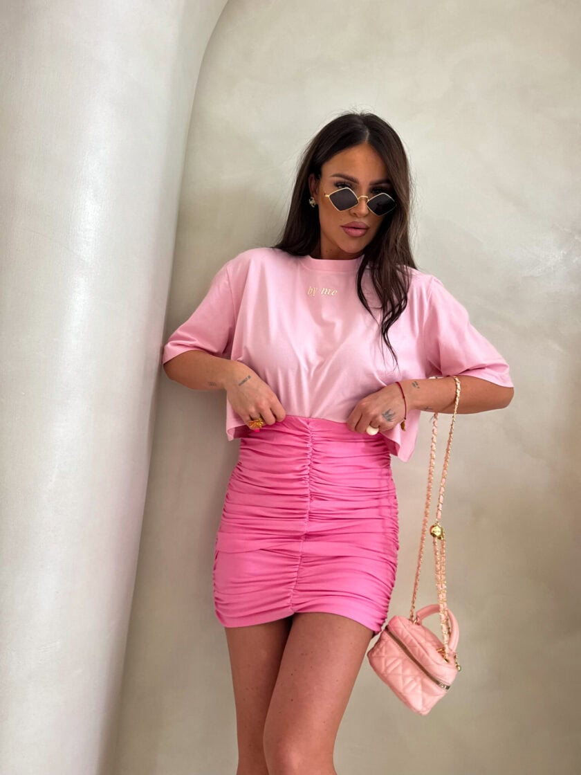 T-shirt pudełkowy ALLO - różowy - obrazek 3