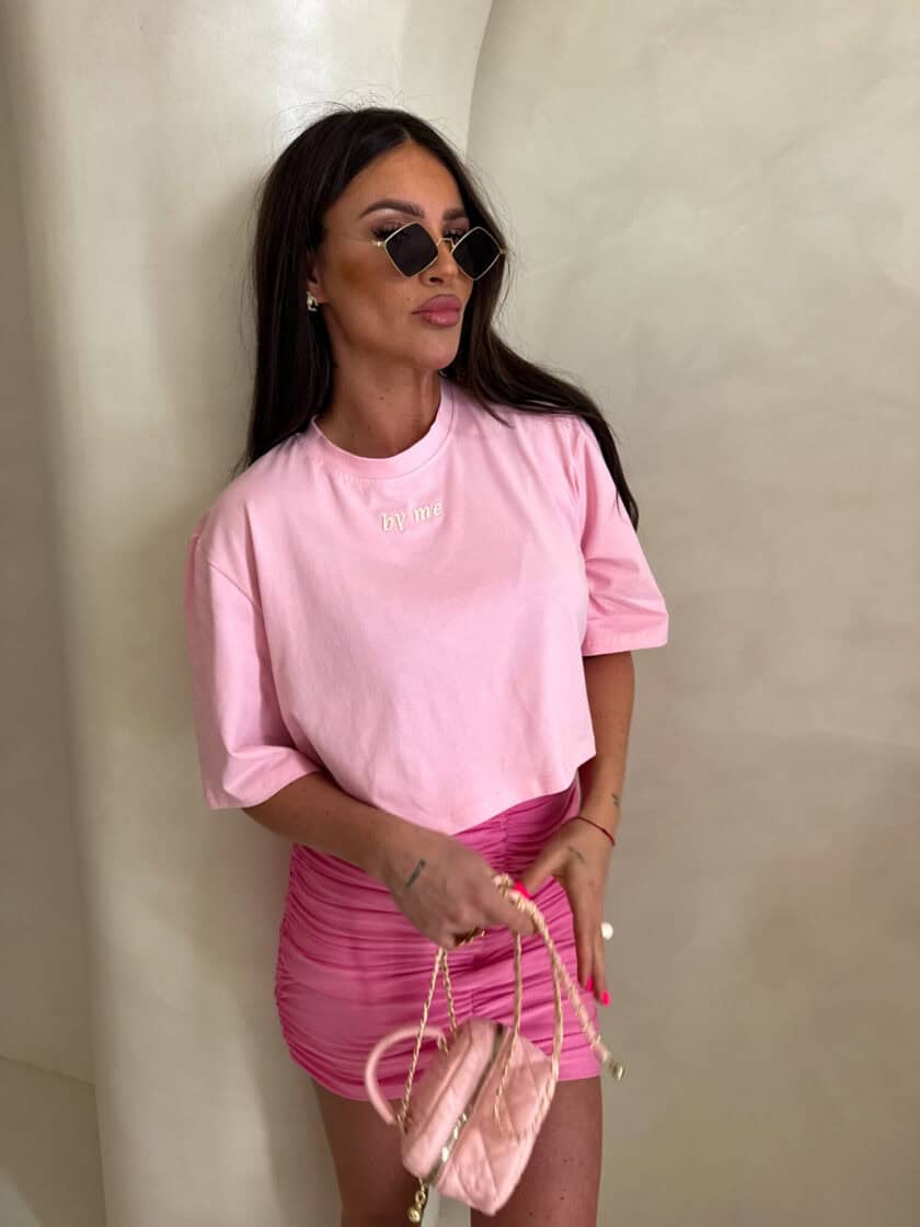 T-shirt pudełkowy ALLO - różowy - obrazek 11