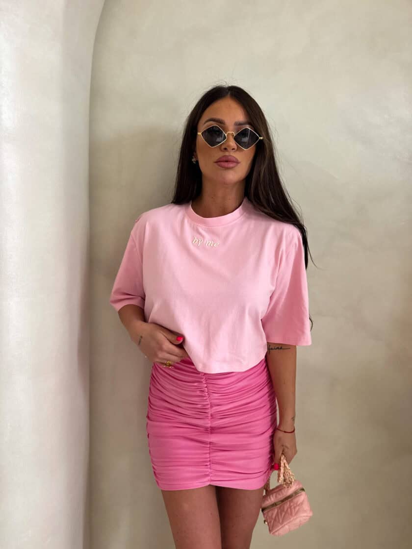 T-shirt pudełkowy ALLO - różowy - obrazek 6