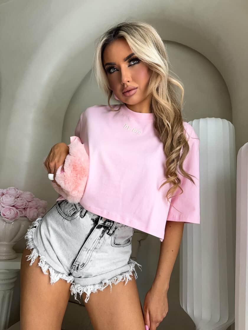 T-shirt pudełkowy ALLO - różowy - obrazek 13