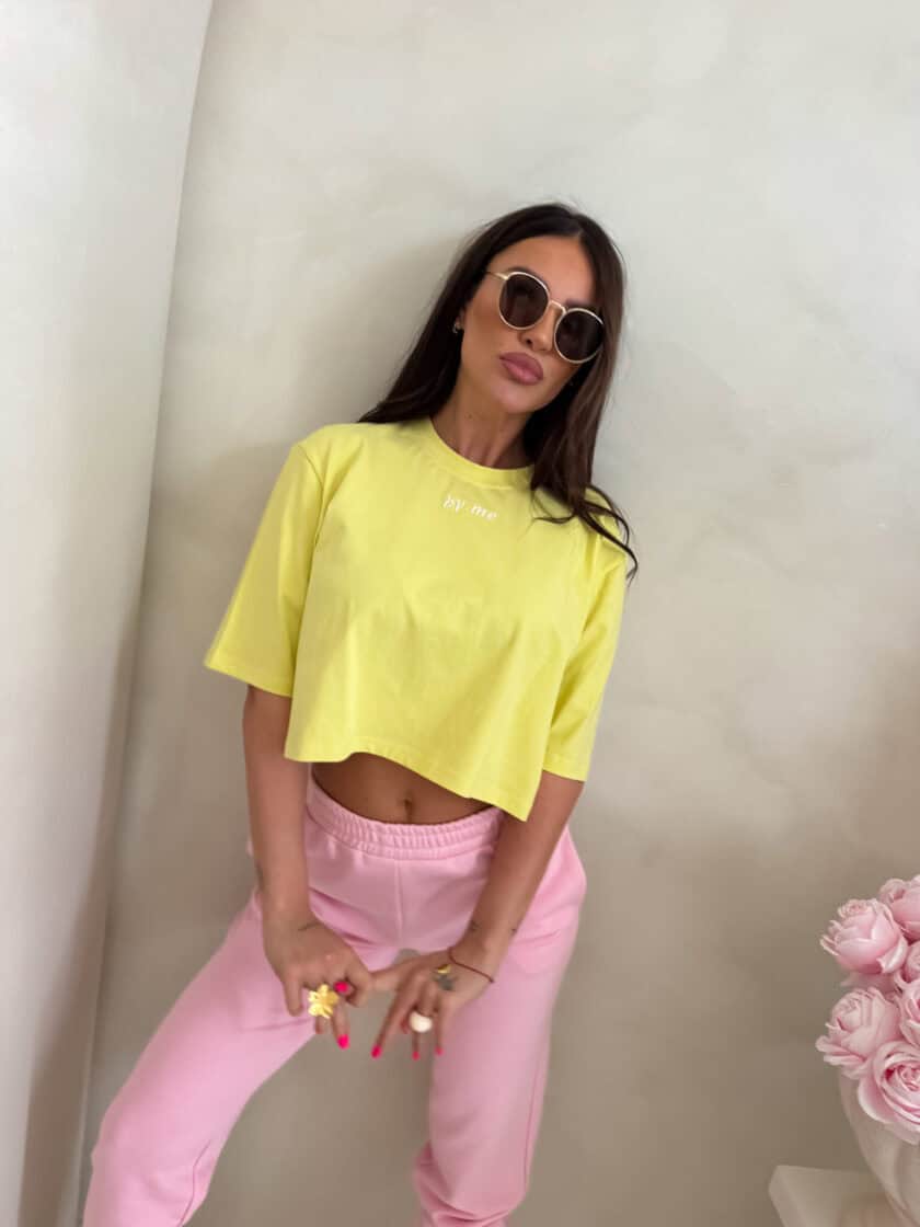 T-shirt pudełkowy ALLO - cytrynowy - obrazek 2