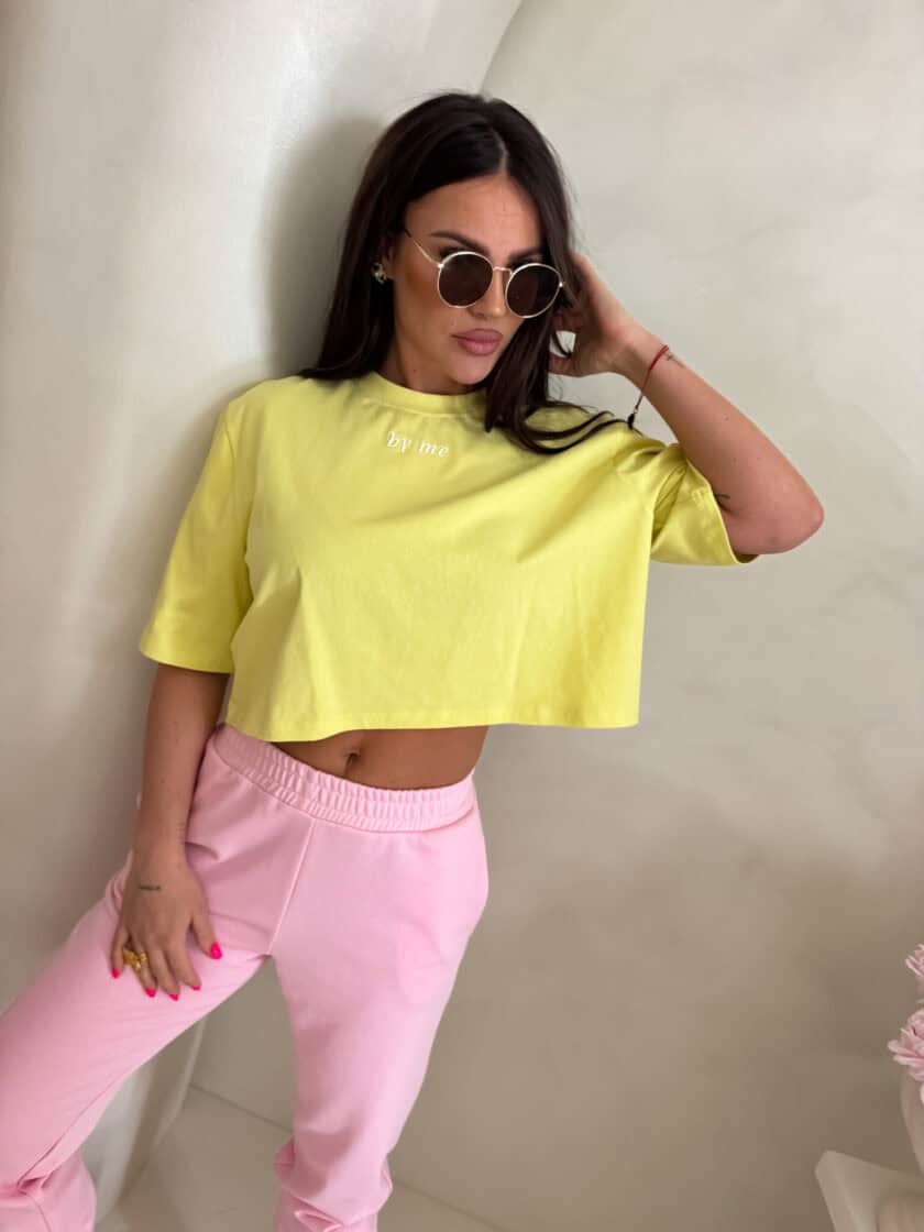 T-shirt pudełkowy ALLO - cytrynowy - obrazek 6