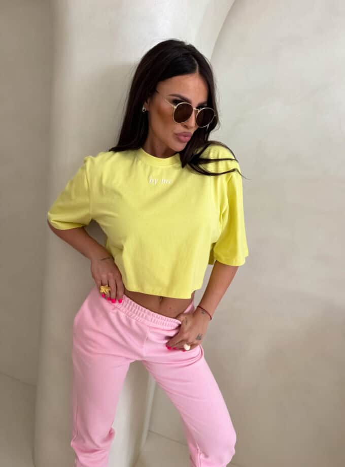 T-shirt pudełkowy ALLO - cytrynowy