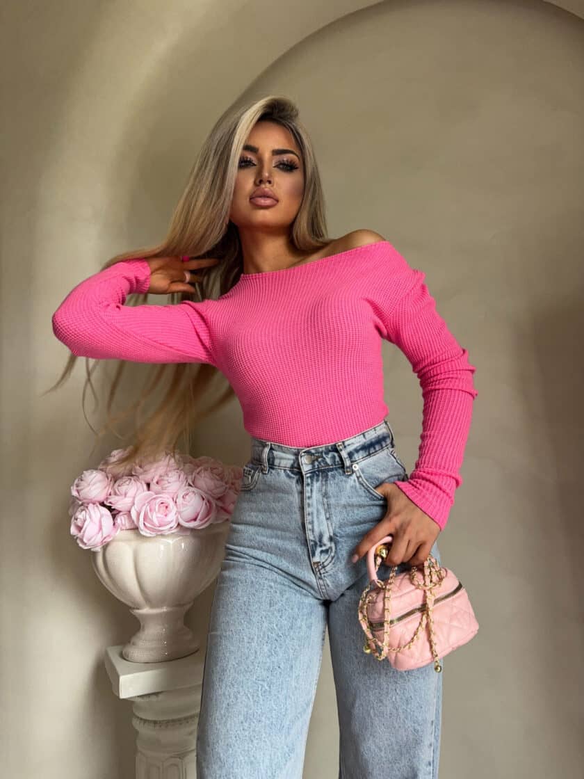 Bluzka SKIN WAFELEK  – różowy - obrazek 6