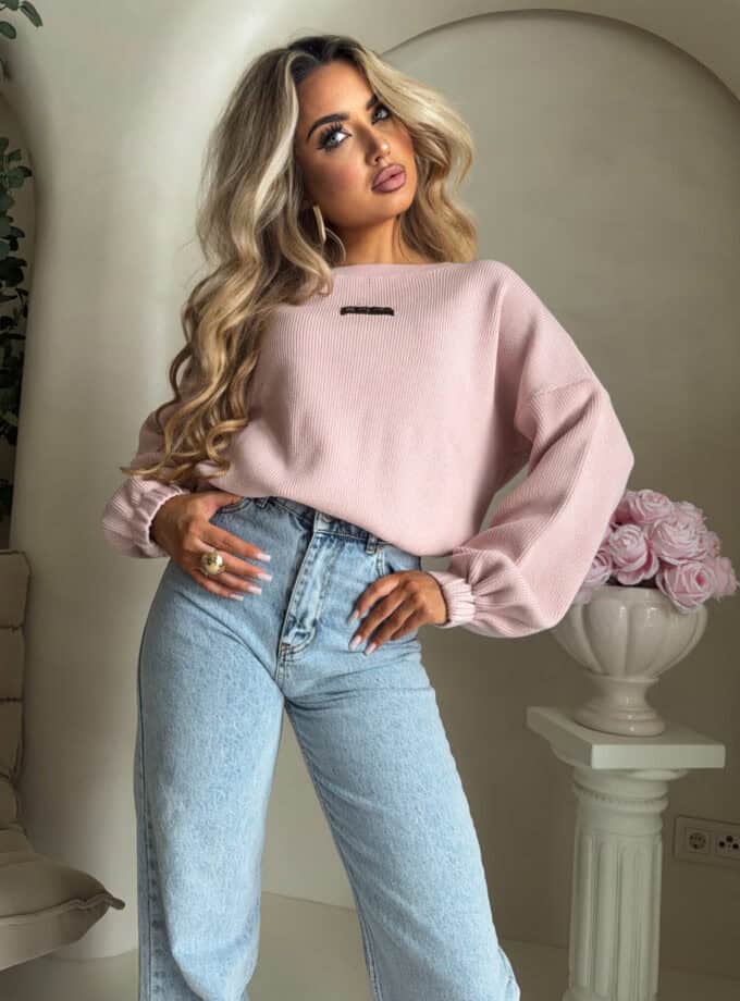 Sweter CANOA – pudrowy róż