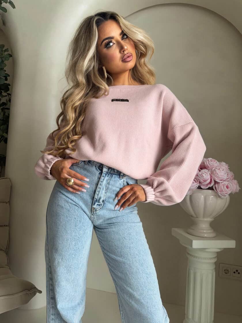 Sweter CANOA – pudrowy róż