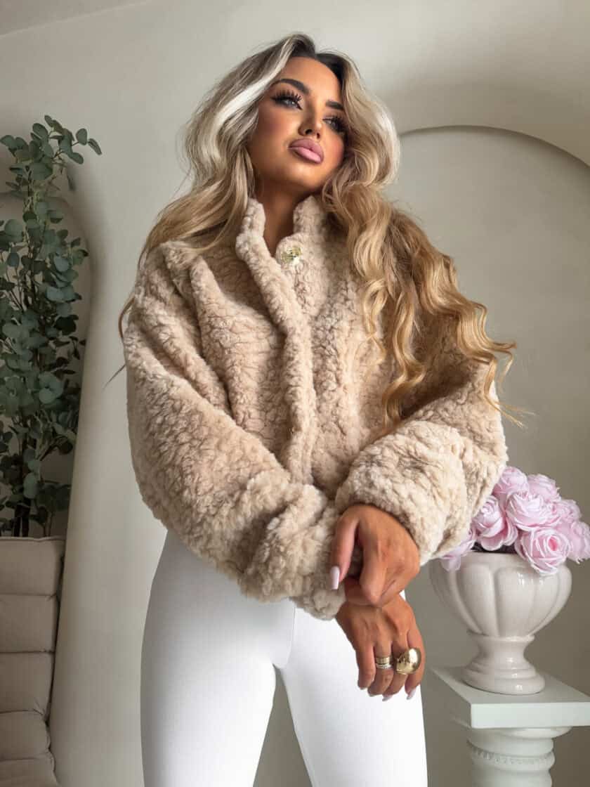 Kurtka bomberka CLOUDY – ciemny beż - obrazek 2