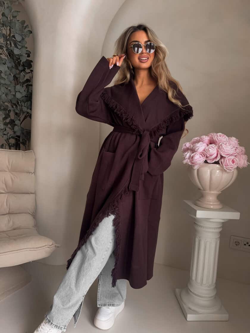 Płaszcz DIVA – czekoladowy - obrazek 3