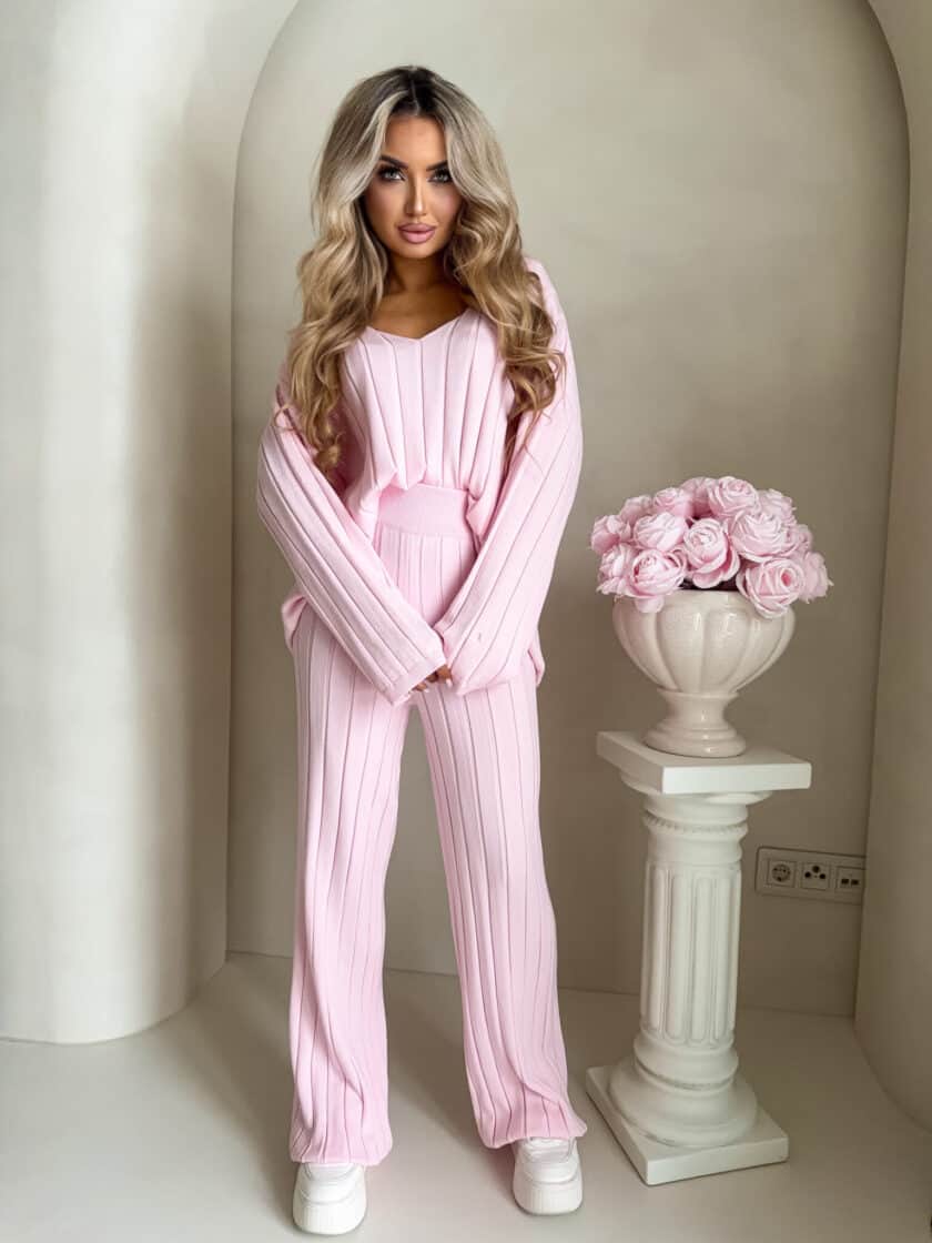 Komplet CANDICE – pudrowy róż - obrazek 2