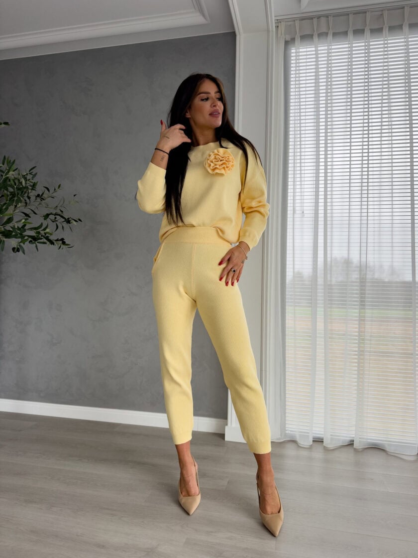 Komplet DELANI LONG – bananowy - obrazek 13