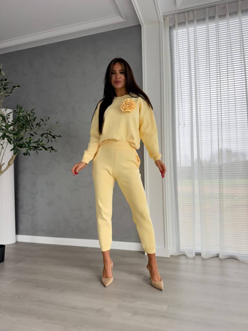 Komplet DELANI LONG – bananowy - obrazek 14