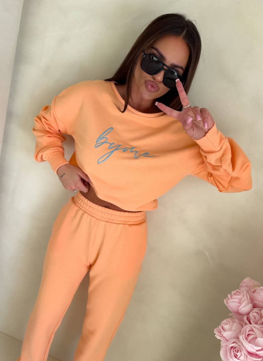 Bluza dresowa LOGO  – morelowa - obrazek 10