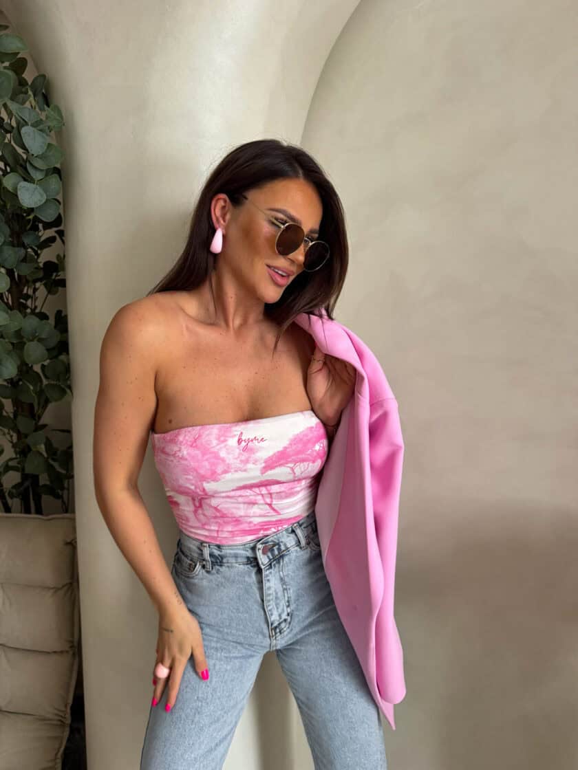 Top MAVEN print dior - jasny róż - obrazek 3