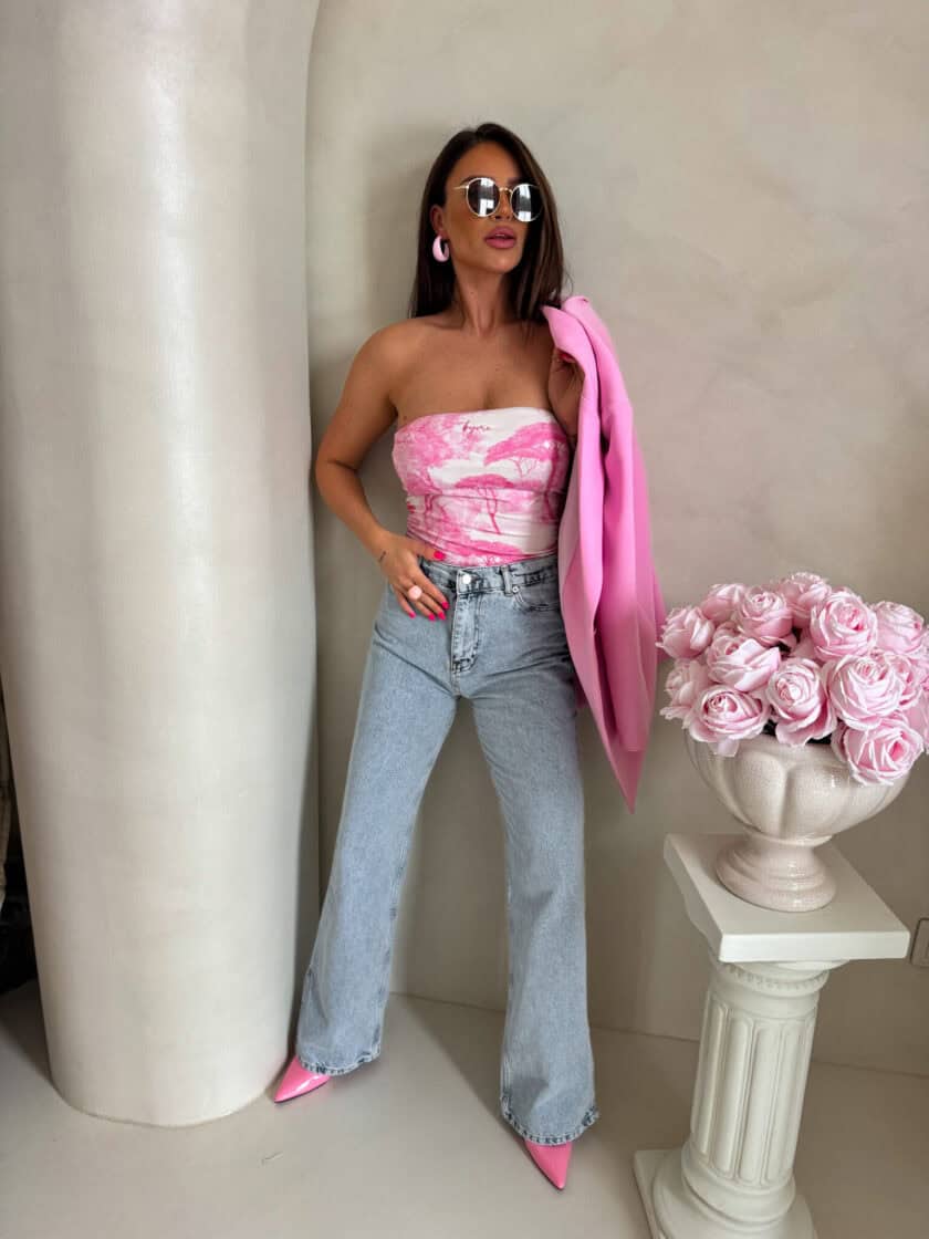 Top MAVEN print dior - jasny róż - obrazek 5