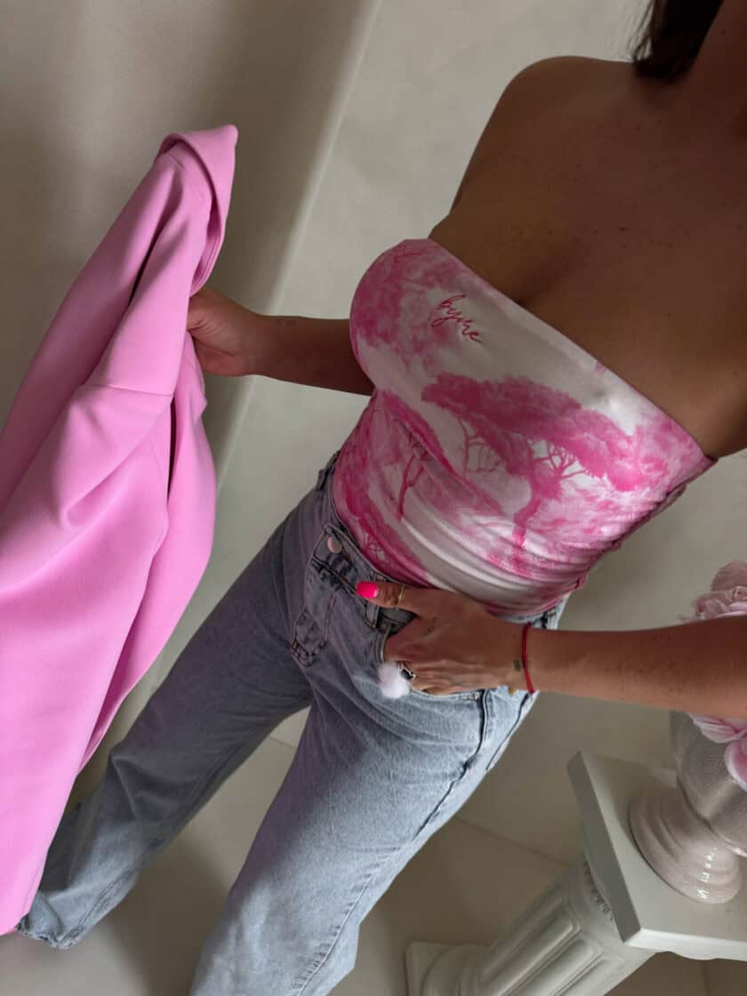 Top MAVEN print dior - jasny róż - obrazek 2