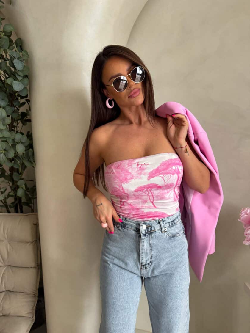 Top MAVEN print dior - jasny róż