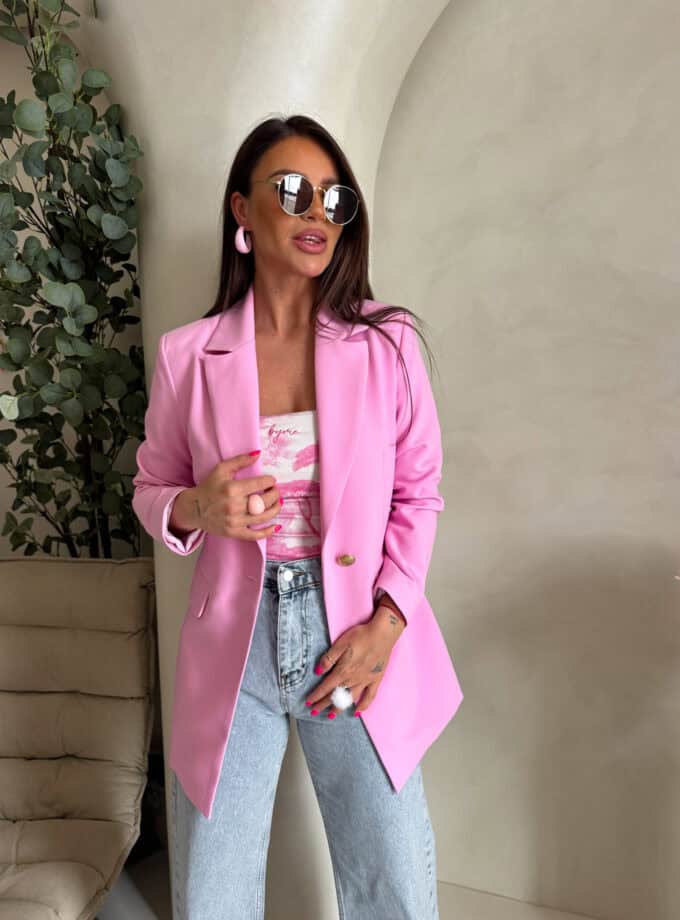 Marynarka LONG – mocny róż