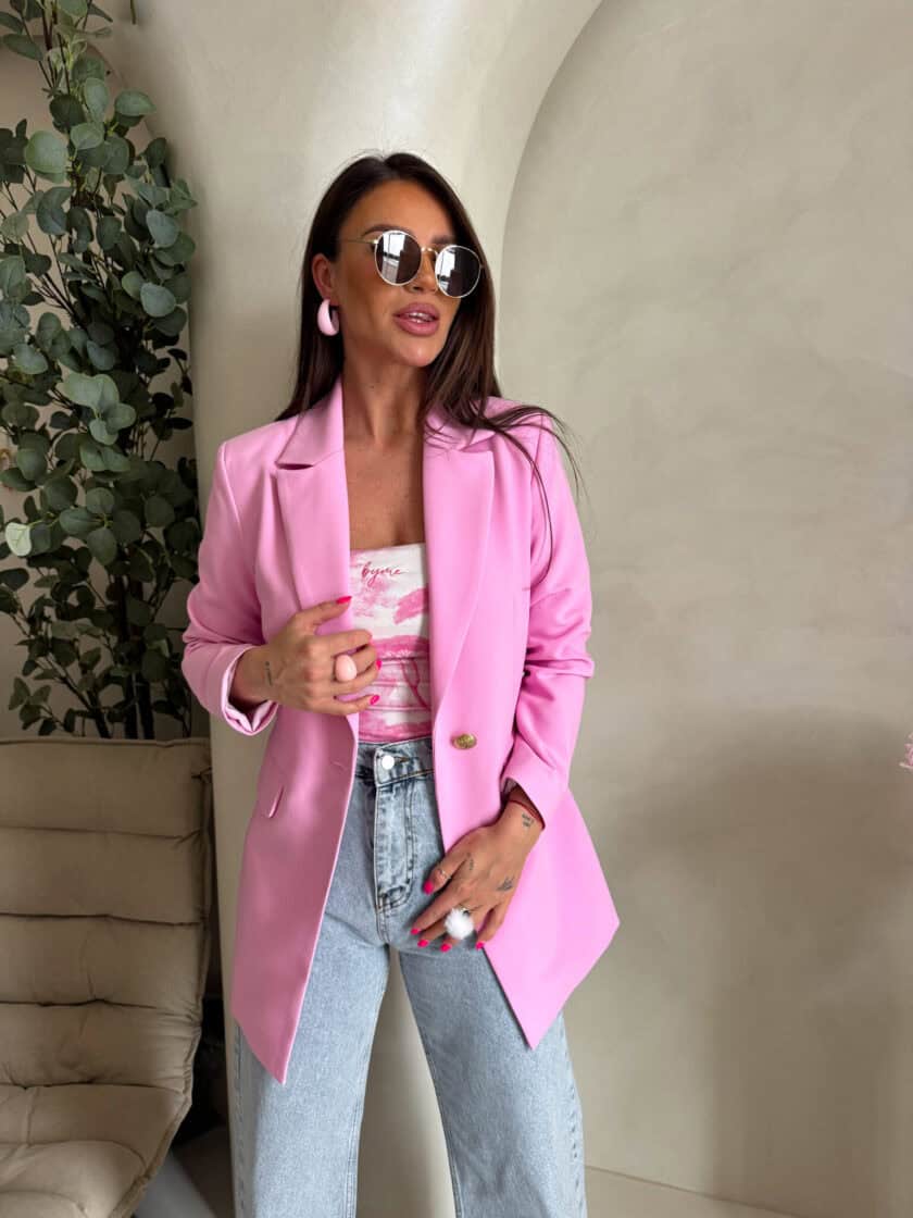 Marynarka LONG – mocny róż