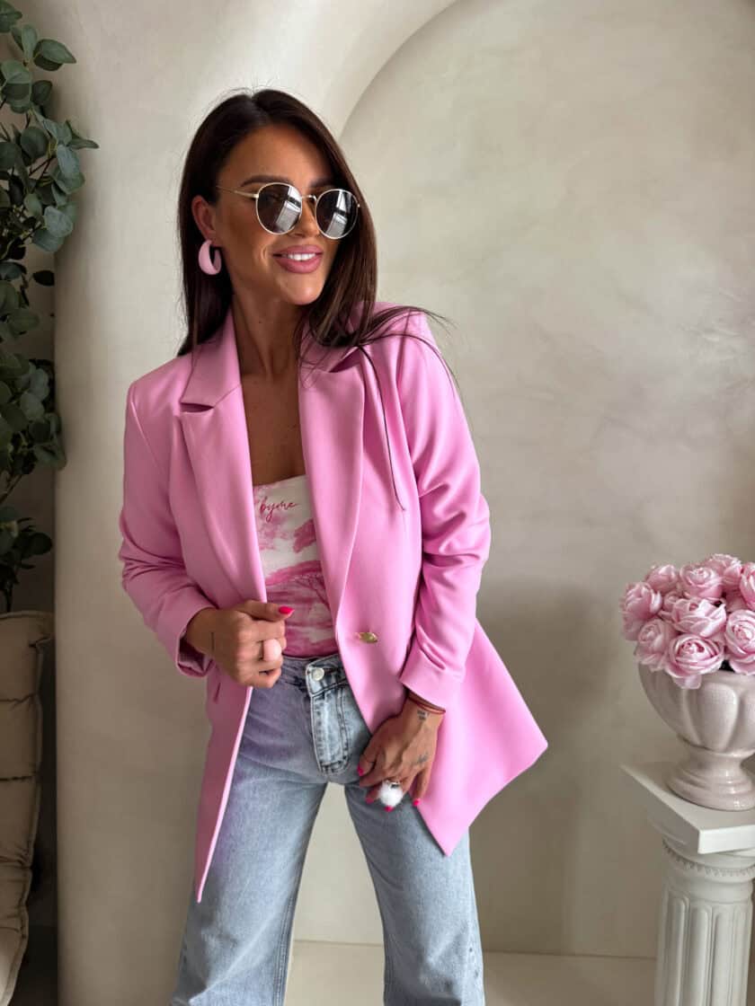 Marynarka LONG – mocny róż - obrazek 6