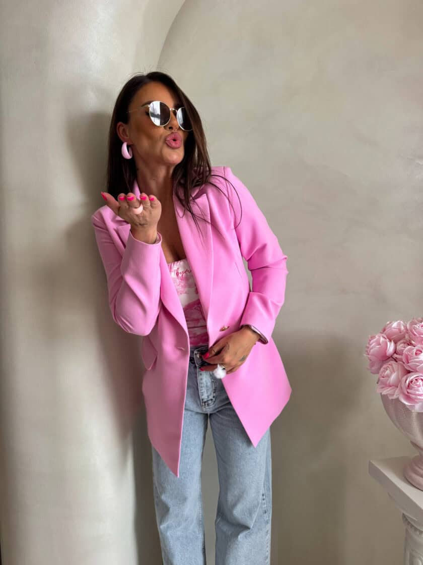 Marynarka LONG – mocny róż - obrazek 2