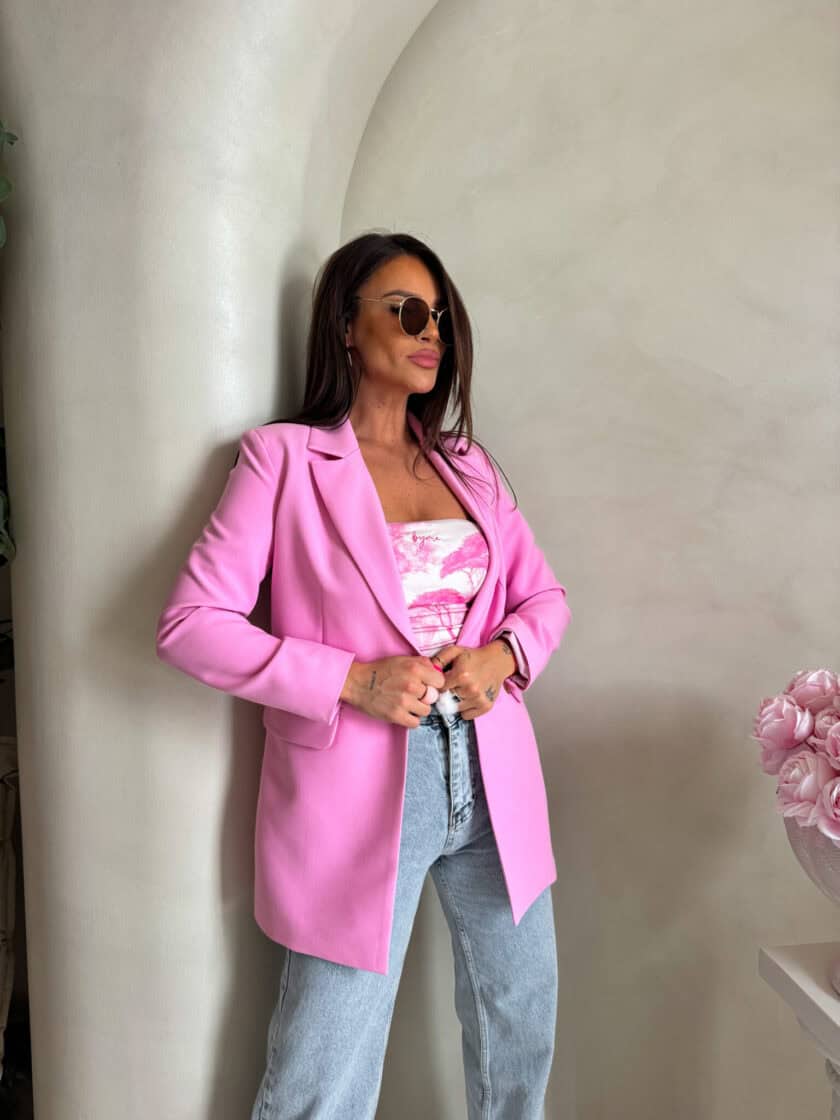 Marynarka LONG – mocny róż - obrazek 5