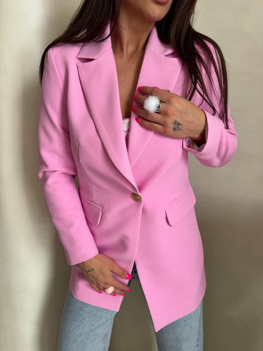 Marynarka LONG – mocny róż - obrazek 4