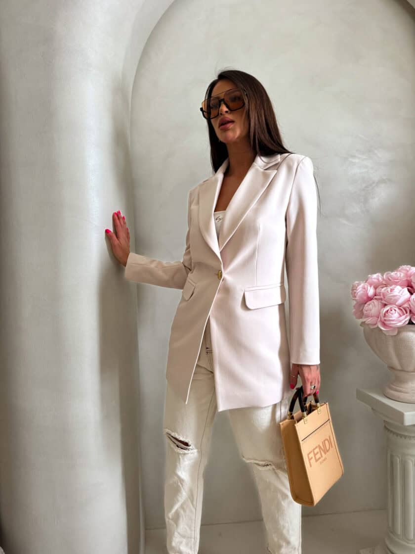 Marynarka LONG – jasny beż - obrazek 5