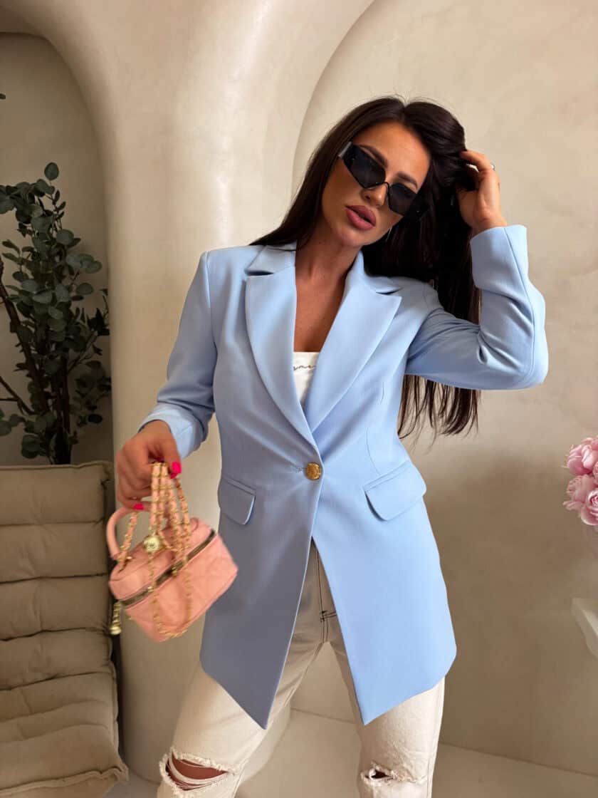 Marynarka LONG – baby blue - obrazek 5