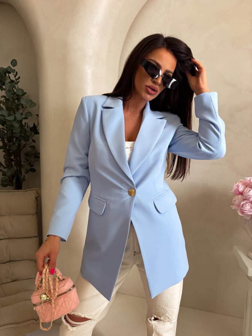 Marynarka LONG – baby blue - obrazek 2