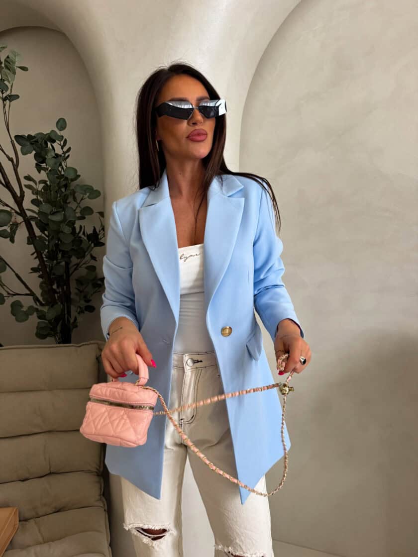 Marynarka LONG – baby blue