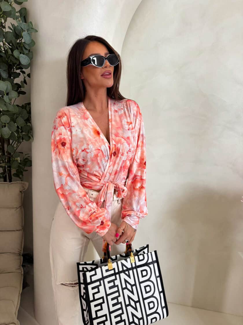 Bluzka KAIRA print piwonia – peach