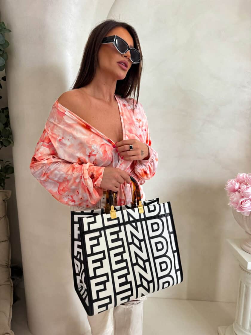 Bluzka KAIRA print piwonia – peach - obrazek 7