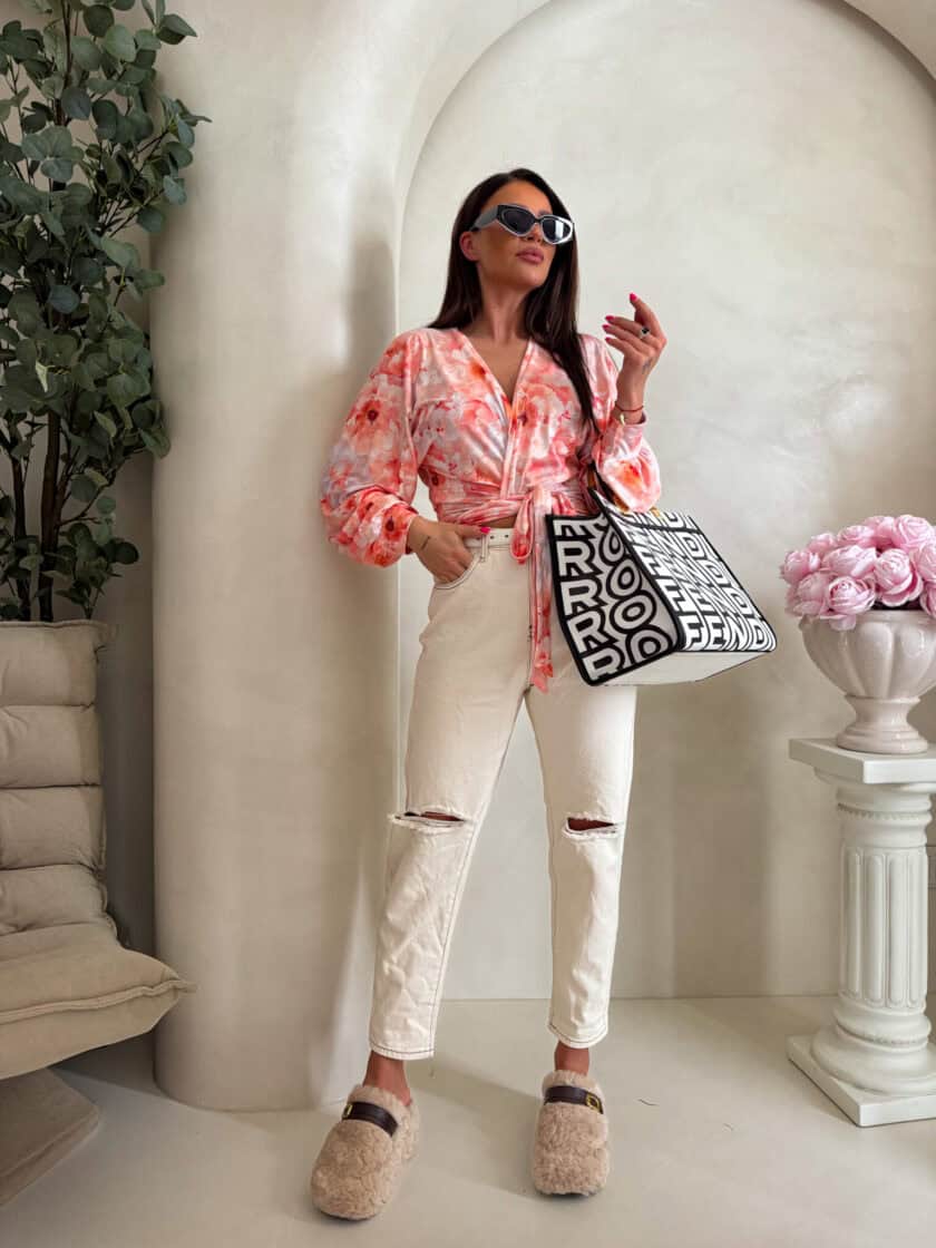 Bluzka KAIRA print piwonia – peach - obrazek 9