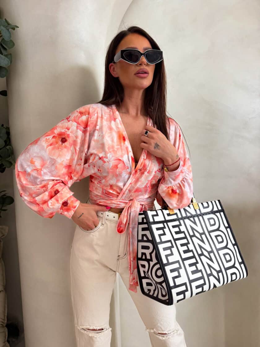 Bluzka KAIRA print piwonia – peach - obrazek 10