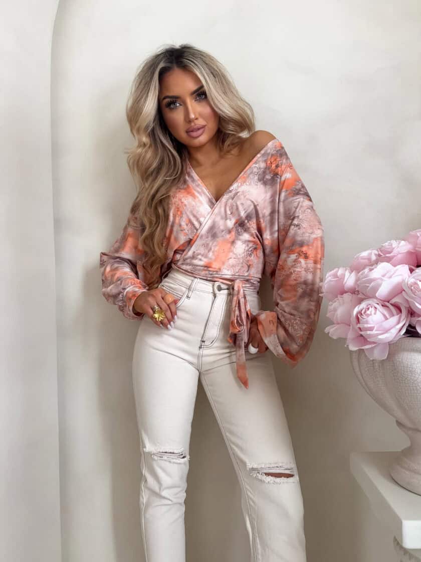 Bluzka KAIRA print ornament – peach - obrazek 4