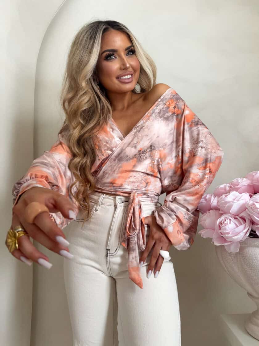 Bluzka KAIRA print ornament – peach - obrazek 3